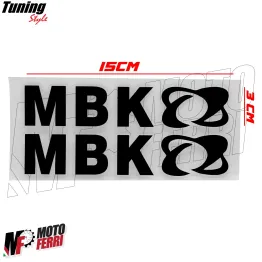 MF6833 Kit 2 Adesivo MBK Nero Lucido Emblema Logo Booster Nitro Jog 15x3cm 2