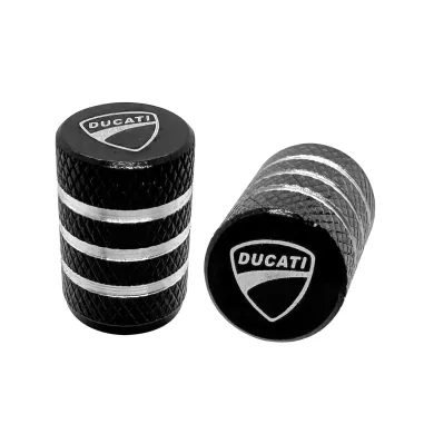 MF6837 Tappi Copri Valvola Ducati Universale Cerchio Ant/Post Alluminio CNC Nero