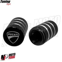 MF6837 Tappi Copri Valvola Ducati Universale Cerchio Ant/Post Alluminio CNC Nero 2