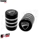 MF6837 Tappi Copri Valvola Ducati Universale Cerchio Ant/Post Alluminio CNC Nero