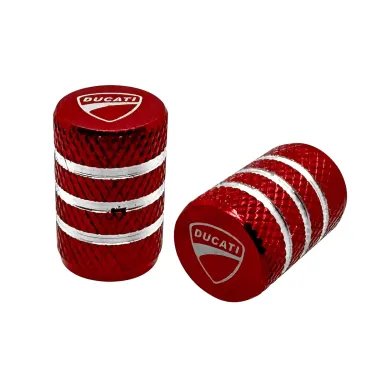 MF6838 Tappi Copri Valvola Ducati Universale Cerchio Ant/Post in CNC Rosso