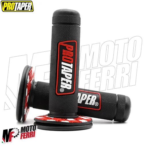 MF3868 Manopole ProTaper Rosso Nero per Moto Cross Enduro Motard Universali