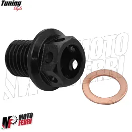 MF6875 - Tappo Olio CNC Magnetico Coppa Motore M12 x 1.5 + Guarnizione + O-Ring 2