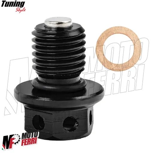 MF6875 - Tappo Olio CNC Magnetico Coppa Motore M12 x 1.5 + Guarnizione + O-Ring