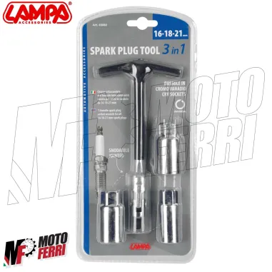 MF5666 Chiave Candela Snodata 16 / 18 / 21 Universale Auto Moto Scooter Vespa