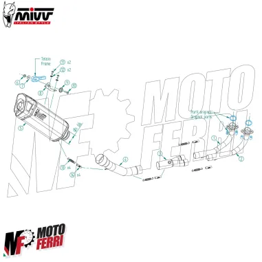 MF6877 Scarico Marmitta Completo MIVV SR-1 Tmax 560 mod 2022 2023 2024 Inox Nero