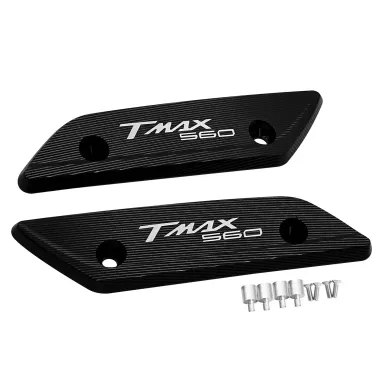 MF6881 Tappi Coperchi Specchietti CNC Nero per Yamaha TMax 560 2022 2023 2024