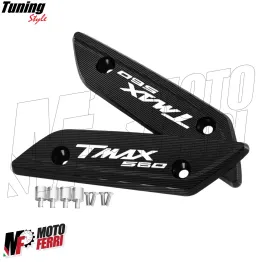 MF6881 Tappi Coperchi Specchietti CNC Nero per Yamaha TMax 560 2022 2023 2024 2