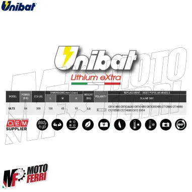 MF6890 Batteria Litio Unibat YTZ12S per Yamaha TMax 530 560 dal 2012 al 2024