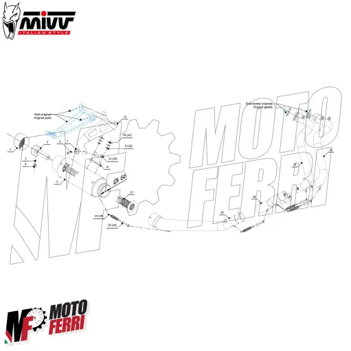 MF6910 Scarico Marmitta Completo MIVV per MT-07 mod 2021/2024 GP Pro Omologato