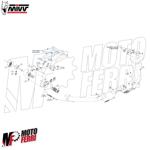 MF6938 Scarico Marmitta MIVV MT-07 2014 a 2020 GP Pro Alto Omologato Completo