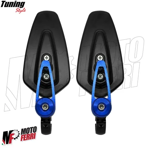 MF7001 Specchietti Bar End Blu da Manubrio Sport Pro Universale Moto Scooter