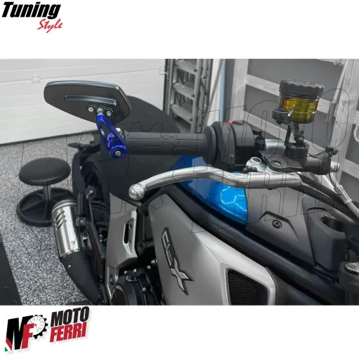 MF7001 Specchietti Bar End Blu da Manubrio Sport Pro Universale Moto Scooter