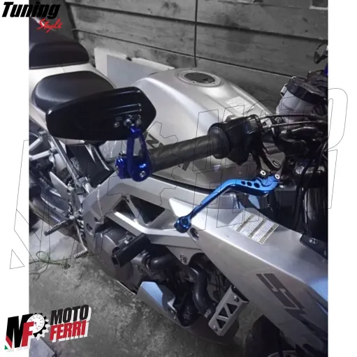 MF7001 Specchietti Bar End Blu da Manubrio Sport Pro Universale Moto Scooter