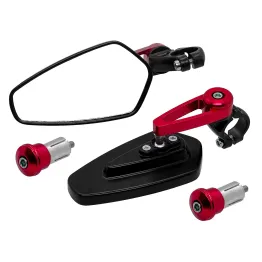 MF7002 Specchietti Bar End Rosso da Manubrio Sport Pro Universale Moto Scooter