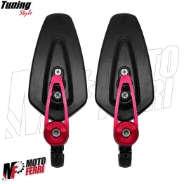 MF7002 Specchietti Bar End Rosso da Manubrio Sport Pro Universale Moto Scooter 2