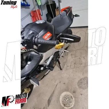 MF7017 Specchietti Bar End Oro Gold da Manubrio SportPro Universale Moto Scooter