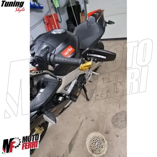 MF7017 Specchietti Bar End Oro Gold da Manubrio SportPro Universale Moto Scooter