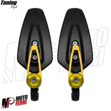MF7017 Specchietti Bar End Oro Gold da Manubrio SportPro Universale Moto Scooter