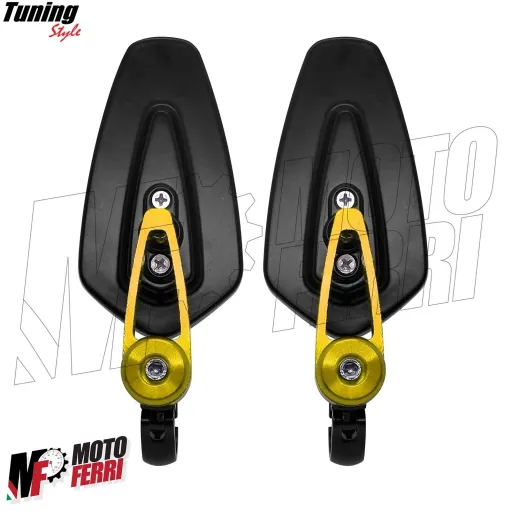 MF7017 Specchietti Bar End Oro Gold da Manubrio SportPro Universale Moto Scooter