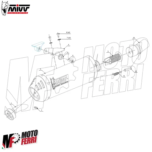 MF7035 Scarico Marmitta MIVV Oval Benelli TRK 502 X dal 2018 al 2024 Omologato