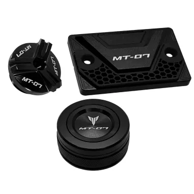 MF7063 Kit Tappo Olio Vaschetta Freno Ant/Post Yamaha MT-07 (2014/2024) CNC Nero