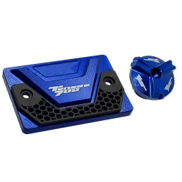 MF7064 Kit Tappo Olio + Vaschetta Freno Anteriore Yamaha Tenere 700 - CNC Blu