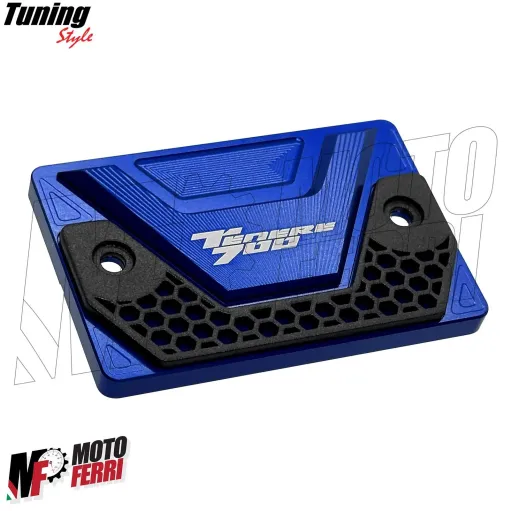 MF7064 Kit Tappo Olio + Vaschetta Freno Anteriore Yamaha Tenere 700 - CNC Blu