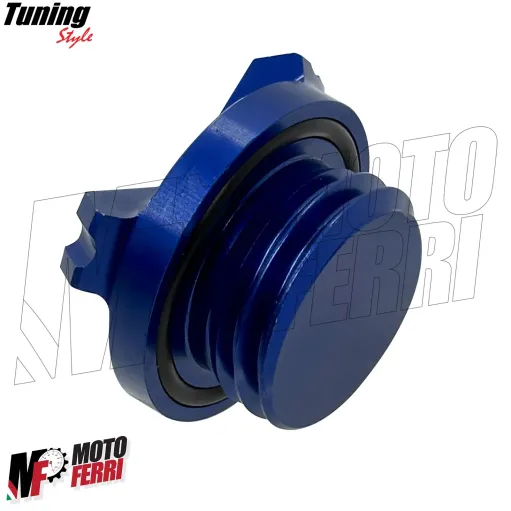 MF7064 Kit Tappo Olio + Vaschetta Freno Anteriore Yamaha Tenere 700 - CNC Blu