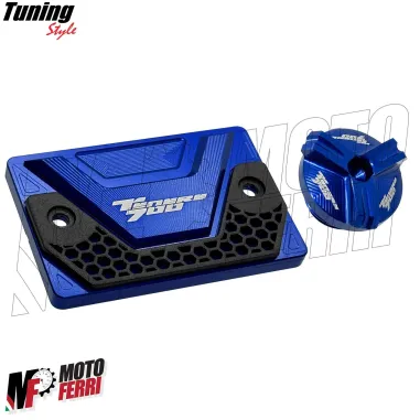 MF7064 Kit Tappo Olio + Vaschetta Freno Anteriore Yamaha Tenere 700 - CNC Blu