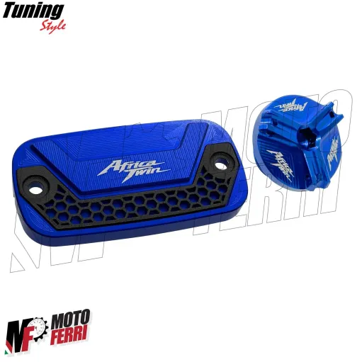 MF7065 Kit Honda Africa Twin 1000 1100 Tappo Olio + Vaschetta Freno Ant CNC Blu