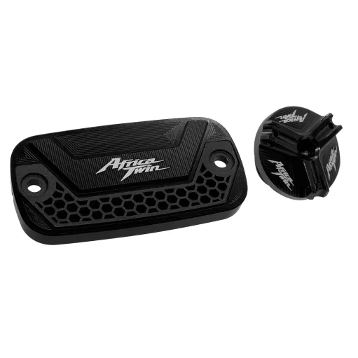 MF7066 Kit Honda Africa Twin 1000 1100 Tappo Olio + Vaschetta Freno Ant CNC Nero