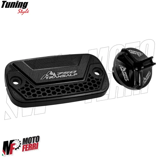 MF7067 Kit Honda Transalp 750 - Tappo Olio + Vaschetta Freno Anteriore CNC Nero