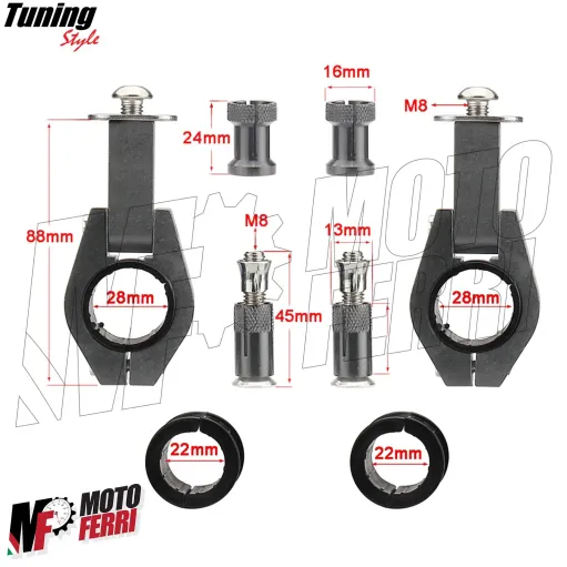 MF4198 Paramani Rinforzati Anima in Acciaio Universale Moto Cross Enduro Nero