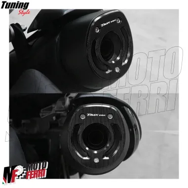 MF7085 Placca CNC Fondello Marmitta Tmax 560 mod 2020/2024 Alluminio Nero