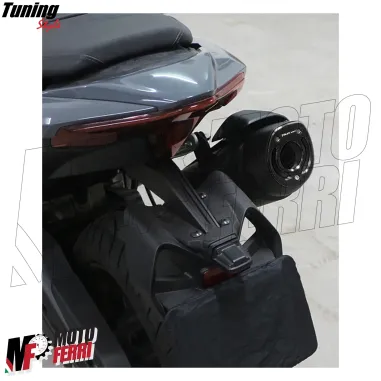 MF7085 Placca CNC Fondello Marmitta Tmax 560 mod 2020/2024 Alluminio Nero