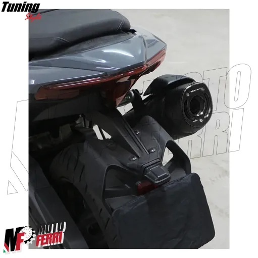 MF7085 Placca CNC Fondello Marmitta Tmax 560 mod 2020/2024 Alluminio Nero