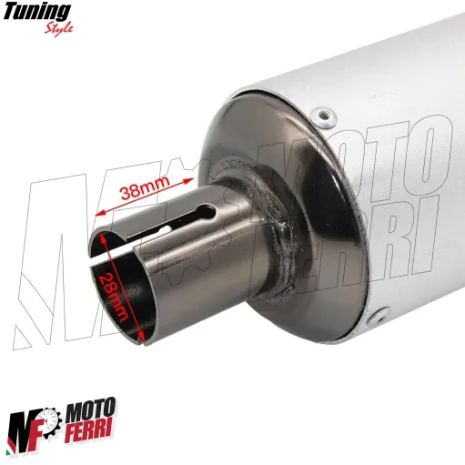 MF7087 Silenziatore Marmitta Dm 28 Universale Scooter Mini Cross PitBike ATV
