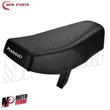 MF6928 Sella Lunga Grillo in Pelle con Scritta Logo Piaggio + Gancio Portaborse