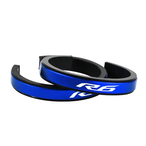 MF7117 Anelli Forcella Sospensione con Logo Yamaha YZF R6 - Alluminio CNC Blu