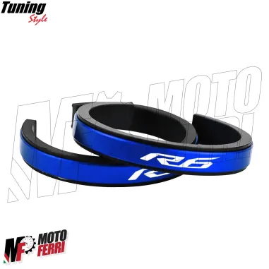 MF7116 Anelli Forcella Sospensione con Logo Yamaha YZF R6 - Alluminio CNC Blu