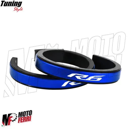 MF7117 Anelli Forcella Sospensione con Logo Yamaha YZF R6 - Alluminio CNC Blu