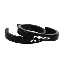 MF7117 Anelli Forcella Sospensione con Logo Yamaha YZF R6 - Alluminio CNC Nero