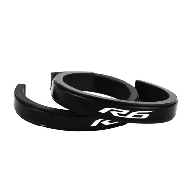 MF7117 Anelli Forcella Sospensione con Logo Yamaha YZF R6 - Alluminio CNC Nero