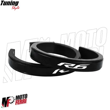 MF7117 Anelli Forcella Sospensione con Logo Yamaha YZF R6 - Alluminio CNC Nero