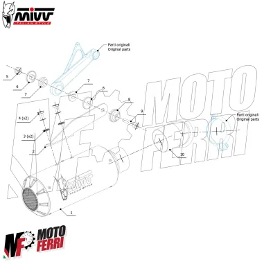 MF7120 Scarico Marmitta MIVV MK3 Yamaha R1 2015 / 2022 Carbonio Omologato E3 E4