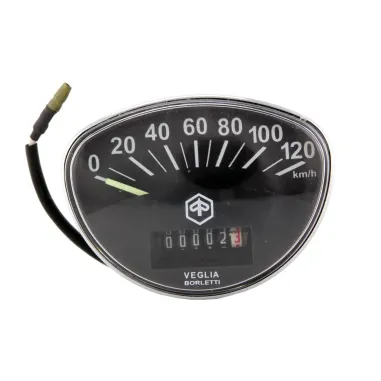 MF1016 - CONTACHILOMETRI FONDO NERO ORIGINALE 120 KM/H VESPA ET3 SPRINT RALLY TS