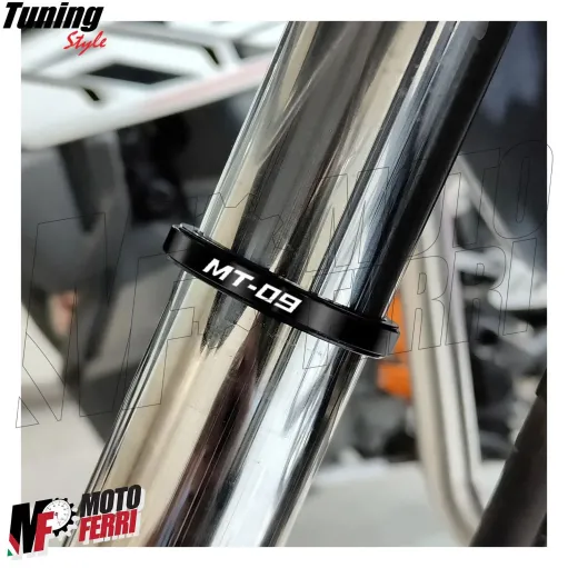 MF7144 Anelli Forcella Sospensione con Logo Yamaha MT-09 - Alluminio CNC Nero