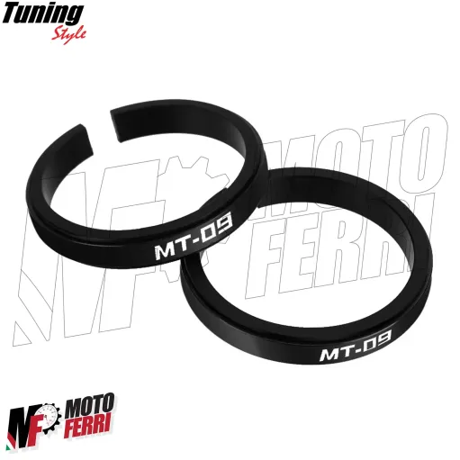 MF7144 Anelli Forcella Sospensione con Logo Yamaha MT-09 - Alluminio CNC Nero