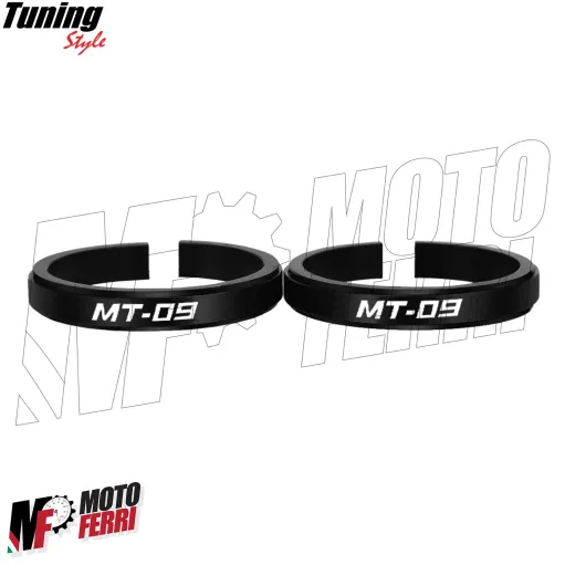 MF7144 Anelli Forcella Sospensione con Logo Yamaha MT-09 - Alluminio CNC Nero